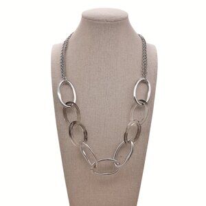 Talbots NWT Silver Tone Smoky Ombre Chunky Chain Necklace